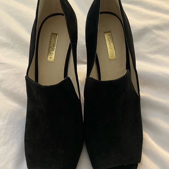 Louise et cie black casual open toe suede heels - Picture 7 of 10